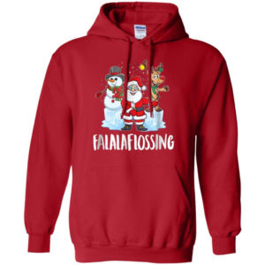 Santa Snowman Reindeer Falala Flossing Christmas Shirt Hoodie Red S