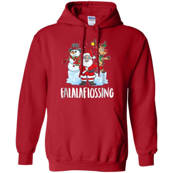 Santa Snowman Reindeer Falala Flossing Christmas Shirt Hoodie Red S