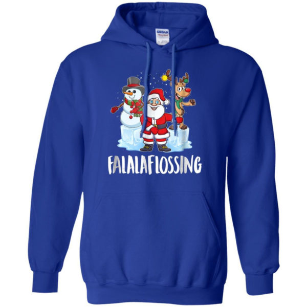 Santa Snowman Reindeer Falala Flossing Christmas Shirt Hoodie Royal S