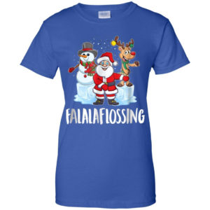 Santa Snowman Reindeer Falala Flossing Christmas Shirt Ladies T-Shirt Royal S