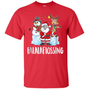 Santa Snowman Reindeer Falala Flossing Christmas Shirt Unisex T-Shirt Red S