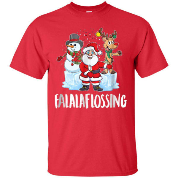 Santa Snowman Reindeer Falala Flossing Christmas Shirt Unisex T-Shirt Red S