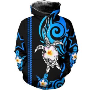 Sea Turtle Flower All Over Print 3D Leggings 3D Hoodie Black S