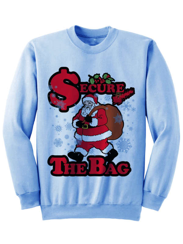 Secure The Bag Santa Claus Christmas Sweatshirt Sweatshirt Blue S