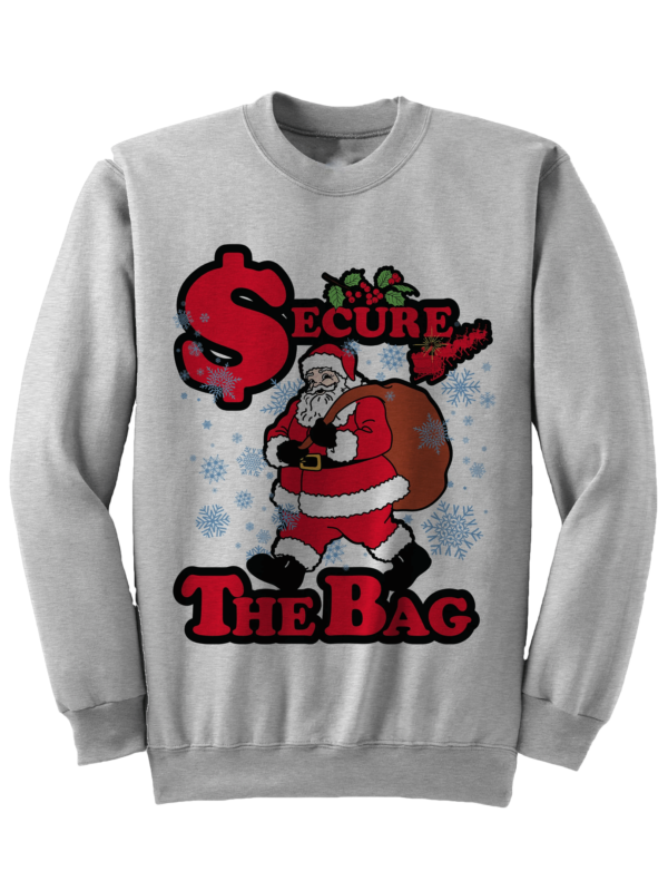 Secure The Bag Santa Claus Christmas Sweatshirt Sweatshirt Gray S