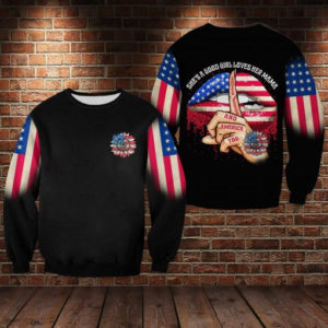 She's A Good Girl Lover Jesus And America All Over Print 3D Shirt 3D Sweatshirt Black S