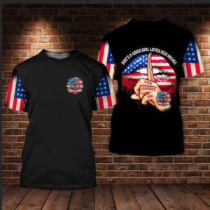 She's A Good Girl Lover Jesus And America All Over Print 3D Shirt 3D T-Shirt Black S