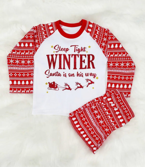 Sleep Tight Winter Santa Is On His Way Pajamas Set product photo 1