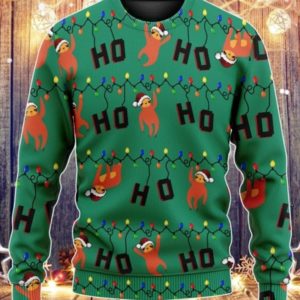 Sloths Ho Ho Ho Christmas Christmas Sweater AOP Sweater Green S