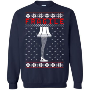 Snowflakes Fragile The Leg Lamp Christmas Shirt Sweatshirt Navy S