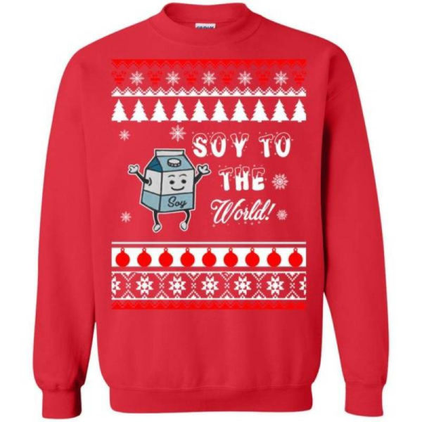 Soy To The World Soy Lover Christmas Shirt Sweatshirt Black S