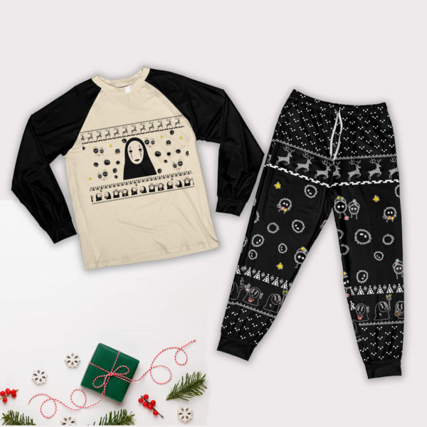 Spirited Away No Face Pajamas Set Pajamas Shirt Taupe XS