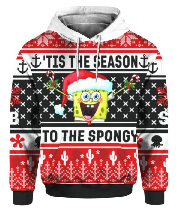 SpongeBob Tip The Season To The Spongy Christmas 3D Hoodie 3D Hoodie Red S