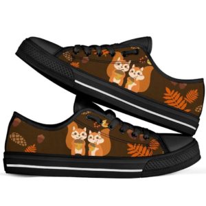 Squirrel Black Canvas Shoes Men & Women Men's Shoes US6