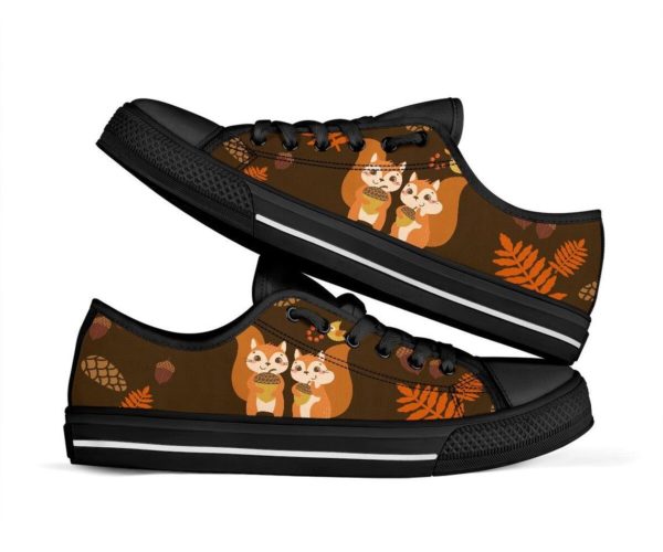Squirrel Black Canvas Shoes Men & Women Men's Shoes US6
