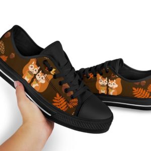 Squirrel Black Canvas Shoes Men & Women Women's Shoes US6
