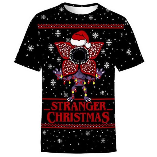 Stranger Christmas Ttranger Santa All Over Print 3D Shirt 3D T-Shirt Black S