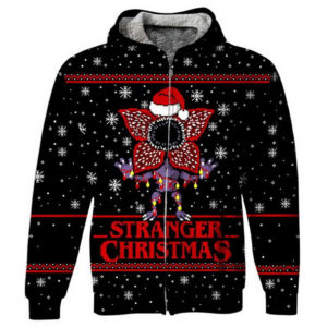 Stranger Christmas Ttranger Santa All Over Print 3D Shirt 3D Zip Hoodie Black S