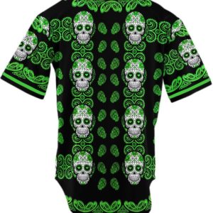 Sugar Skull Pattern Baseball Jersey product photo 3