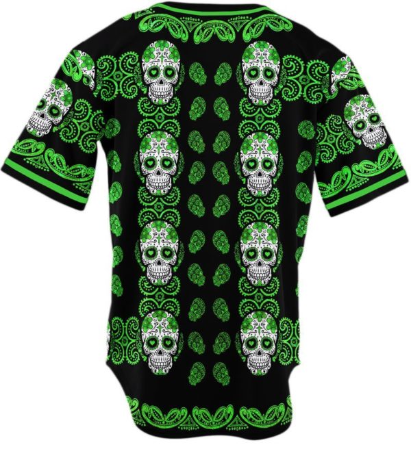 Sugar Skull Pattern Baseball Jersey product photo 3