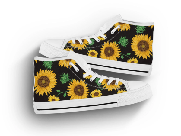Sunflower High Top Shoes for Men & Women Men's Shoes White US6