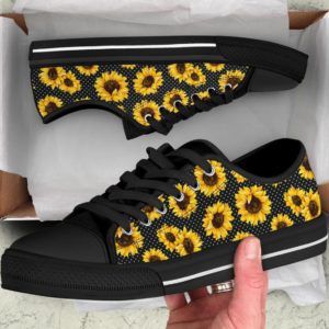 Sunflower White Low Top Canvas Shoes Men & Women Women's Shoes Black US6