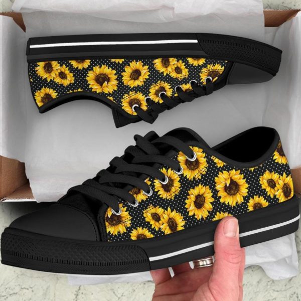 Sunflower White Low Top Canvas Shoes Men & Women Women's Shoes Black US6