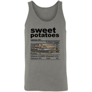 Sweet Potatoes Funny Nutrition Information Thanksgiving Food Shirt Unisex Tank Grey Triblend S