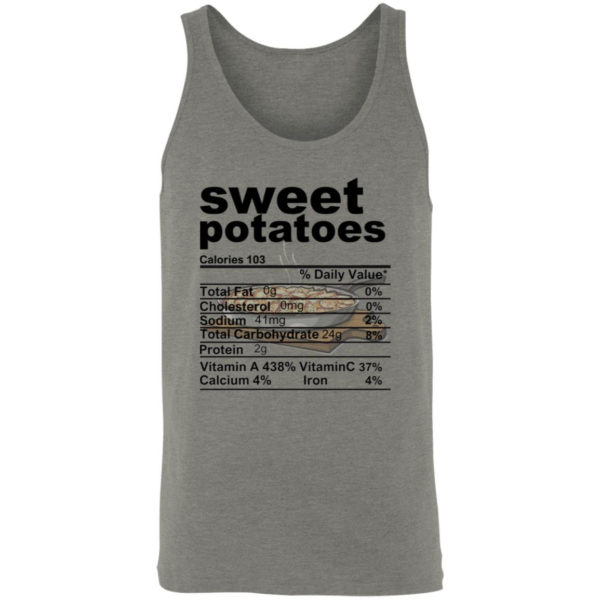 Sweet Potatoes Funny Nutrition Information Thanksgiving Food Shirt Unisex Tank Grey Triblend S
