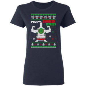 Swoler Express Power Train Christmas Shirt Ladies T-Shirt Navy S