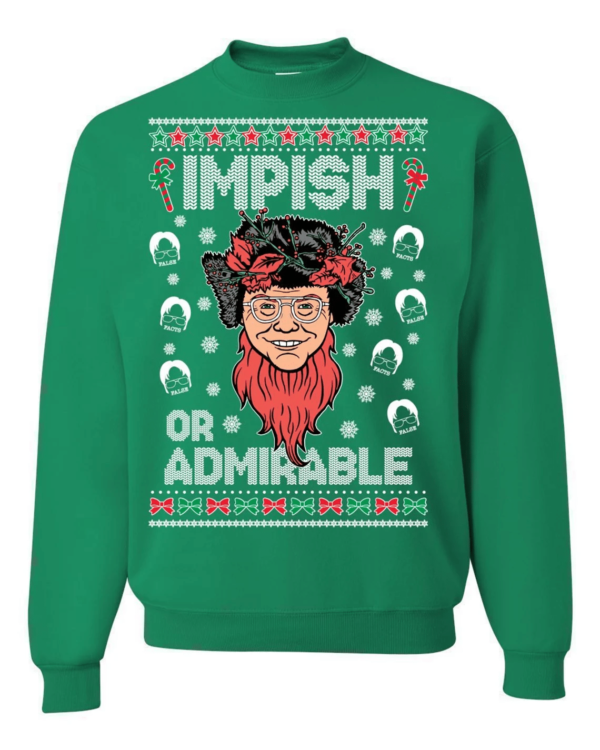 The Office Belsnickel Impish or Admirable Christmas Sweatshirt Sweatshirt Green S