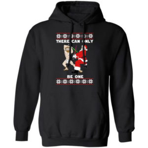 There Can Only Be One Jesus And Santa Fencing Shirt Hoodie Black S