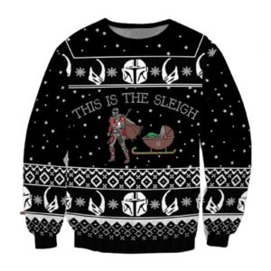 This Is The Sleigh Ugly Iron Man Christmas Sweater AOP Sweater Black S