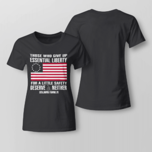 those who give up essential liberty shirt ladies t shirt black xs 1 300x300 image Those Who Give Up, Essential Liberty Shirt Ladies T-shirt Black XS