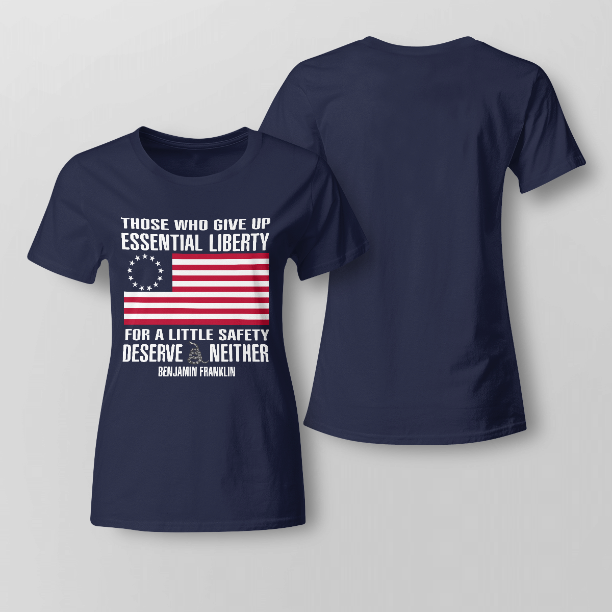 those-who-give-up-essential-liberty-shirt-ladies-t-shirt-navy-xs-1.png Those Who Give Up, Essential Liberty Shirt Ladies T-shirt Navy XS