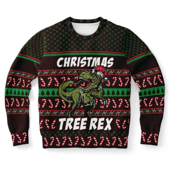 Tree Rex Christmas Wild Dinosaur Christmas Sweater AOP Sweater Green S