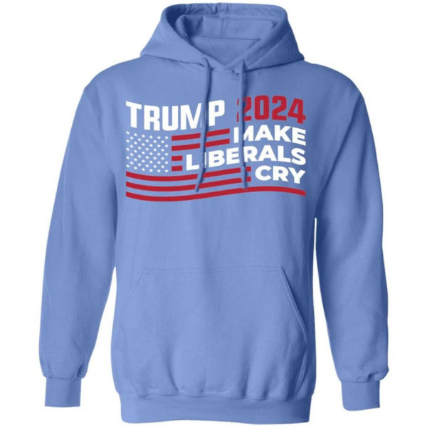 Trump 2024 Make Liberals Cry American Flag Christmas Shirt Hoodie Carolina Blue S