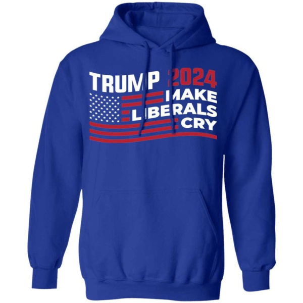 Trump 2024 Make Liberals Cry American Flag Christmas Shirt Hoodie Royal S