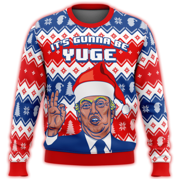 Trump It's Gunna Be Yuge Christmas Sweater AOP Sweater Red S