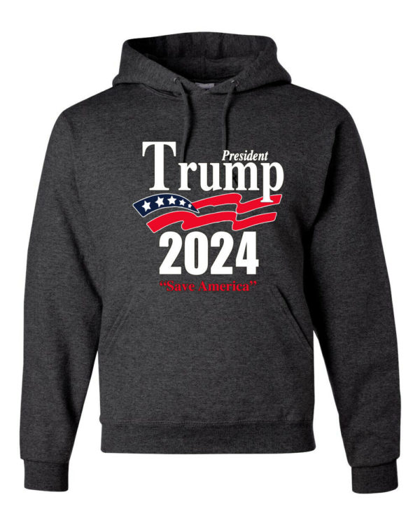 Trump President 2024 Shirt Save America Hoodie Hoodie Dark Heather S