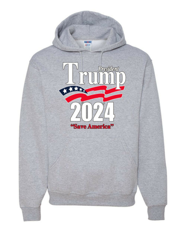 Trump President 2024 Shirt Save America Hoodie Hoodie Heather Grey S