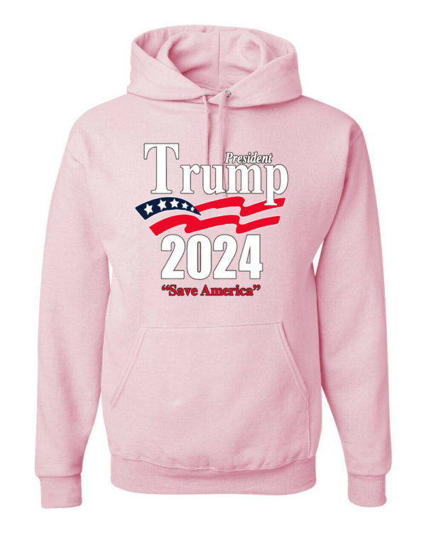 Trump President 2024 Shirt Save America Hoodie Hoodie Light Pink S