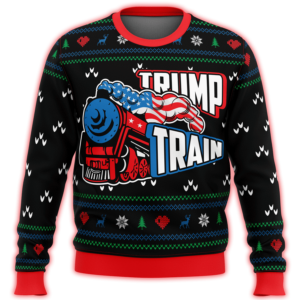 Trump Train American Christmas Gift Sweater AOP Sweater Black S