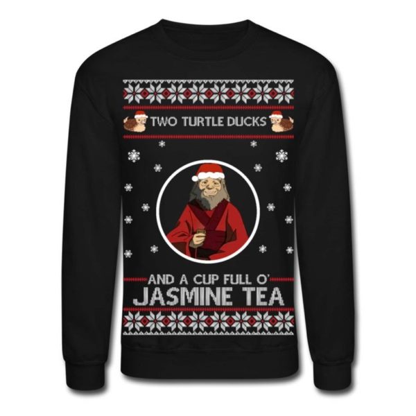 Two Turtle Ducks And A Cup Full O' Jasmine Tea Christmas Sweatshirt product photo 0