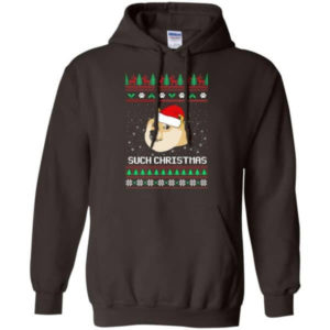 Ugly Doge Such Christmas Doge Santa Christmas T-shirt Hoodie Hoodie Dark Chocolate S