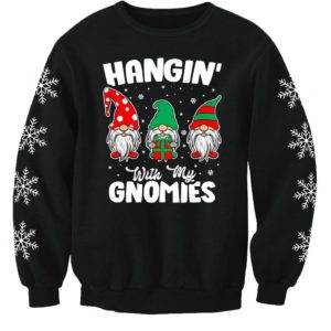 Ugly Gnome Hangin' With My Gnomies Christmas Sweater AOP Sweater Black S