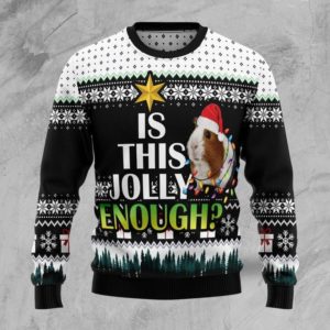 Ugly Guinea Pig Is This Jolly Enough? Christmas Sweater AOP Sweater Black S