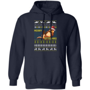 Ugly Otter Merry Ottermas Christmas Shirt Hoodie Navy S