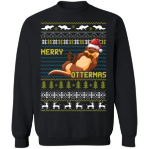 Ugly Otter Merry Ottermas Christmas Shirt Sweatshirt Black S