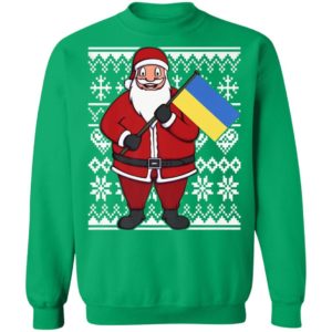 Ukraine Flag Santa Ukrainian Christmas Shirt Sweatshirt Irish Green S